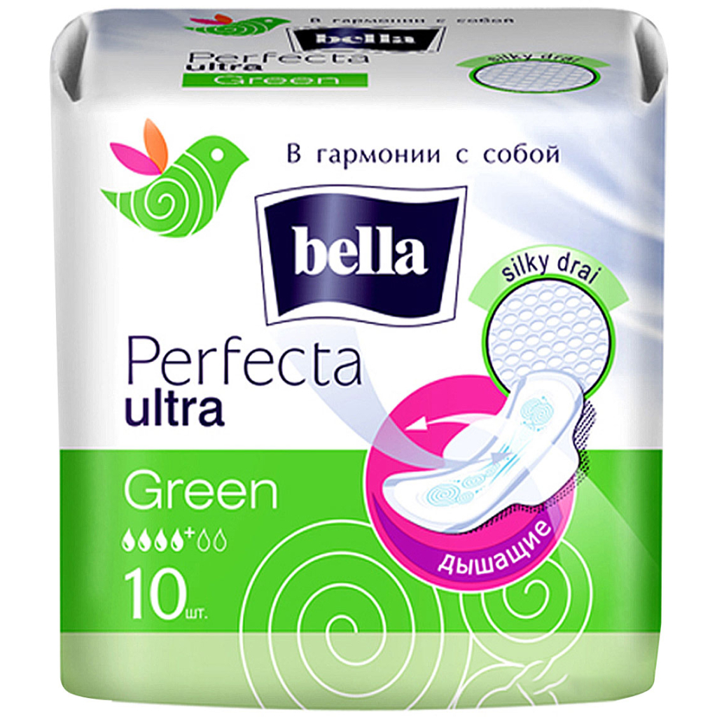 Гігієнічні прокладки Bella Perfecta Ultra Green Drai 10 шт. (5900516305994) - зображення 1