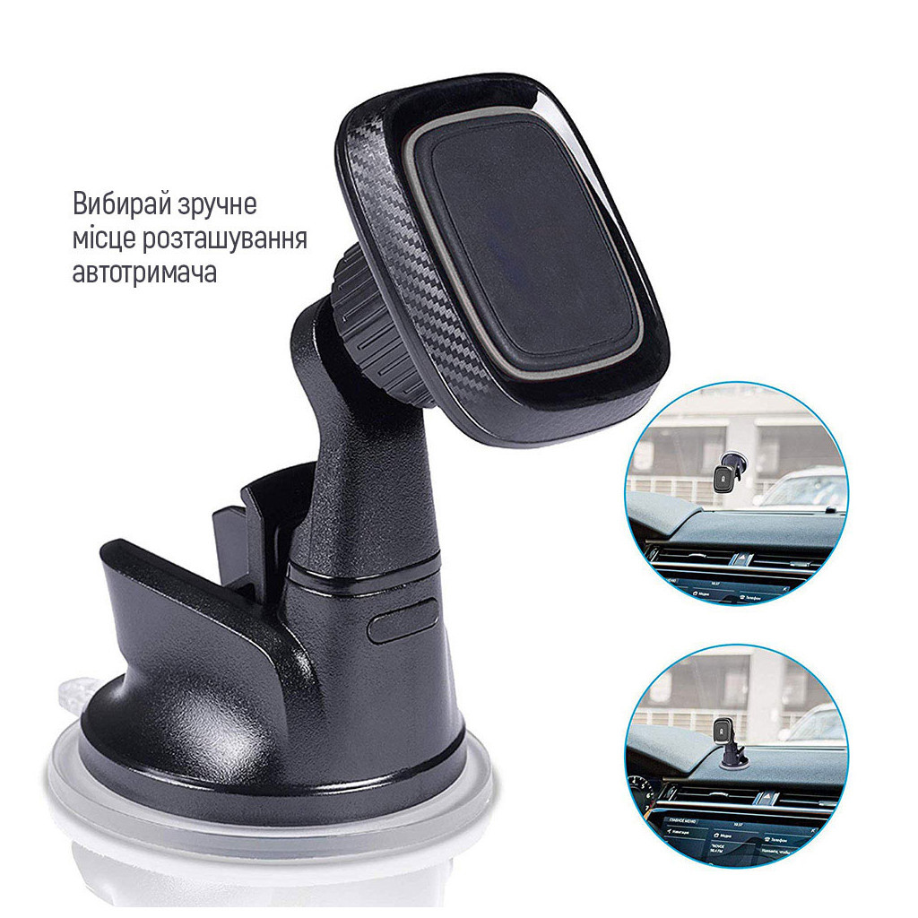 Універсальний автотримач ColorWay Dashboard-1 (360 rotation) magnetic Gray (CW-CHM06-GR) - зображення 7
