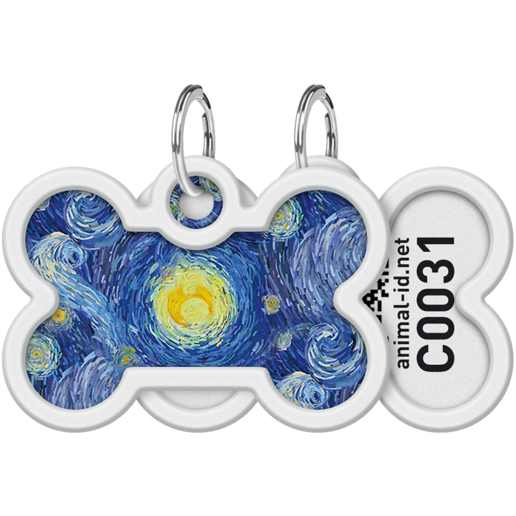 Адресник для тварин WAUDOG Smart ID з QR паспортом "Водяні лілії", кістка 40х28 мм (0640-0201) - изображение 1