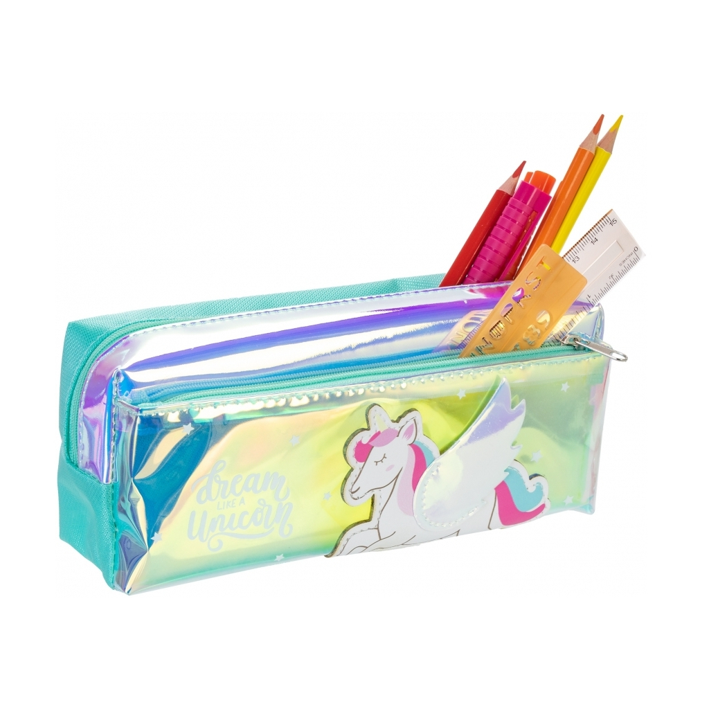 Пенал Cool For School голографічний 2 відділення Dream like a Unicorn блакитний (CF86958) - зображення 2