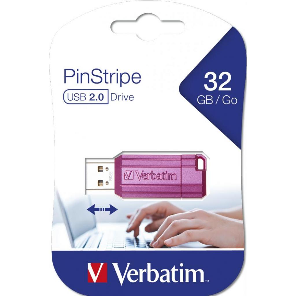 USB флеш накопичувач Verbatim 32GB Store 'n' Go Pin Stripe Pink USB 2.0 (049056) - зображення 5