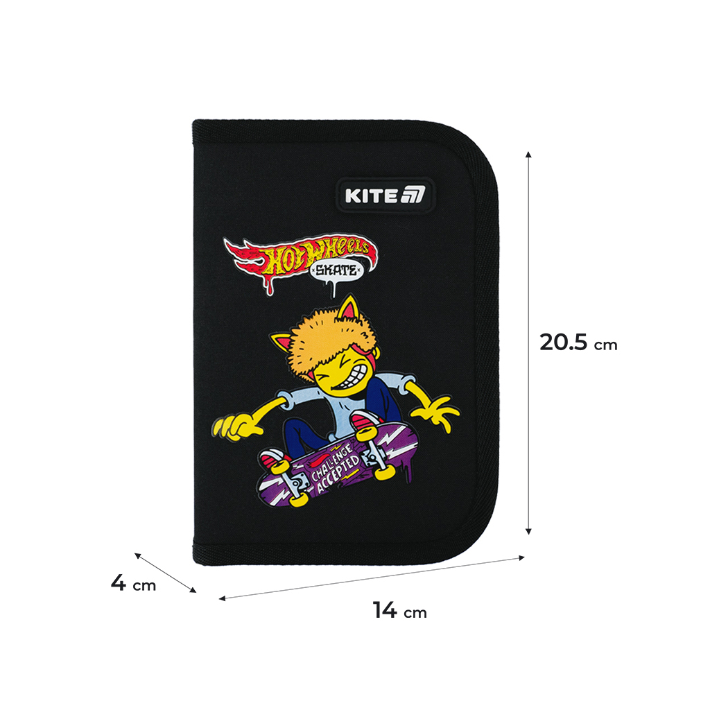 Пенал Kite 622-2 Hot Wheels, 1 відділення, 2 відворот (HW25-622-2) - изображение 2