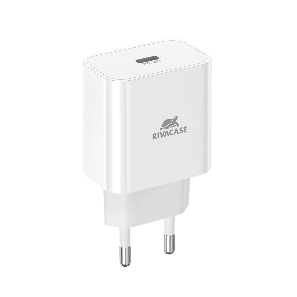 Зарядний пристрій RivaCase 1xUSB Type-C PD 20 Вт white (PS4101 W00 (White)) - зображення 1
