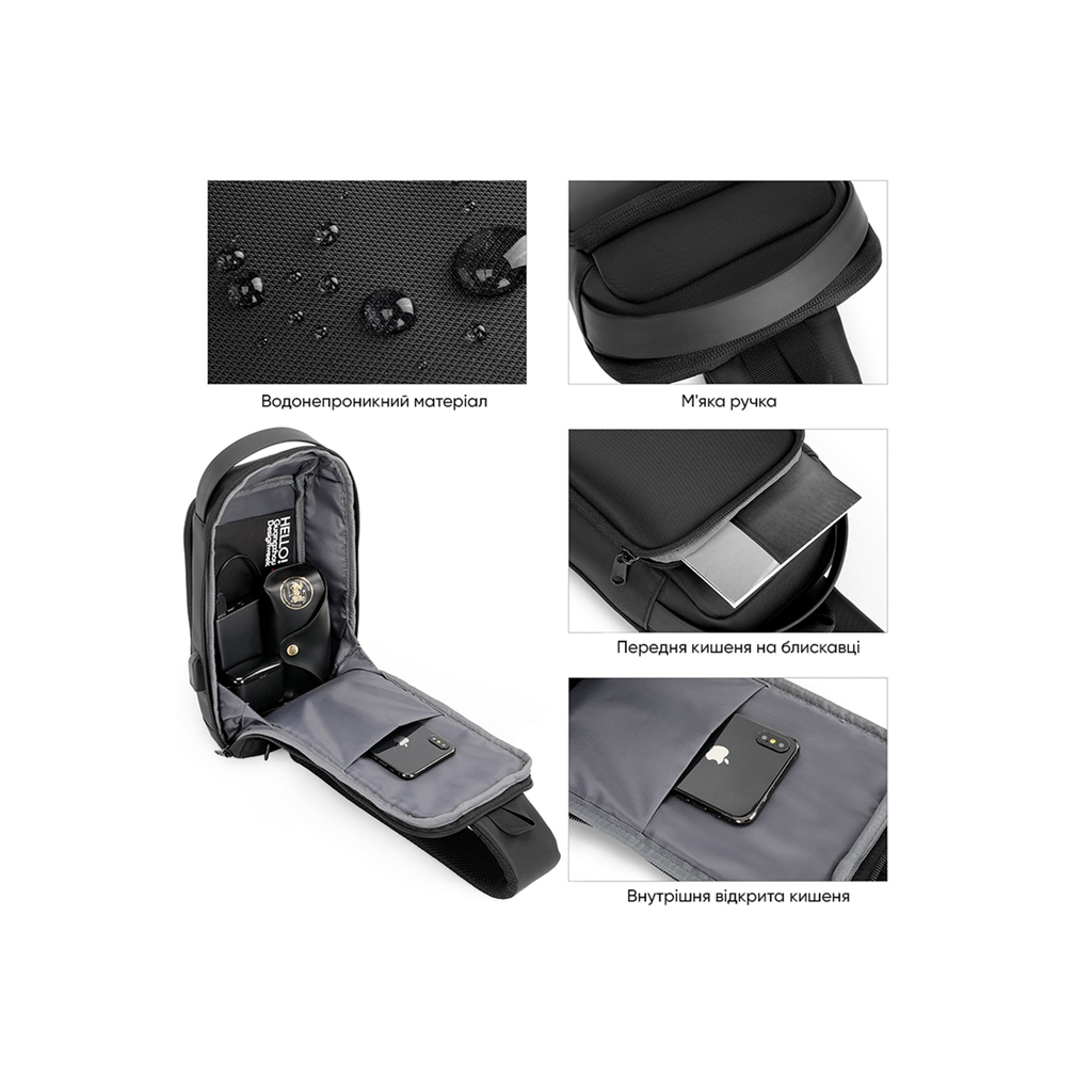 Рюкзак для ноутбука Porto 10" RNC-4043 Black (RNC-4043BK) - зображення 5