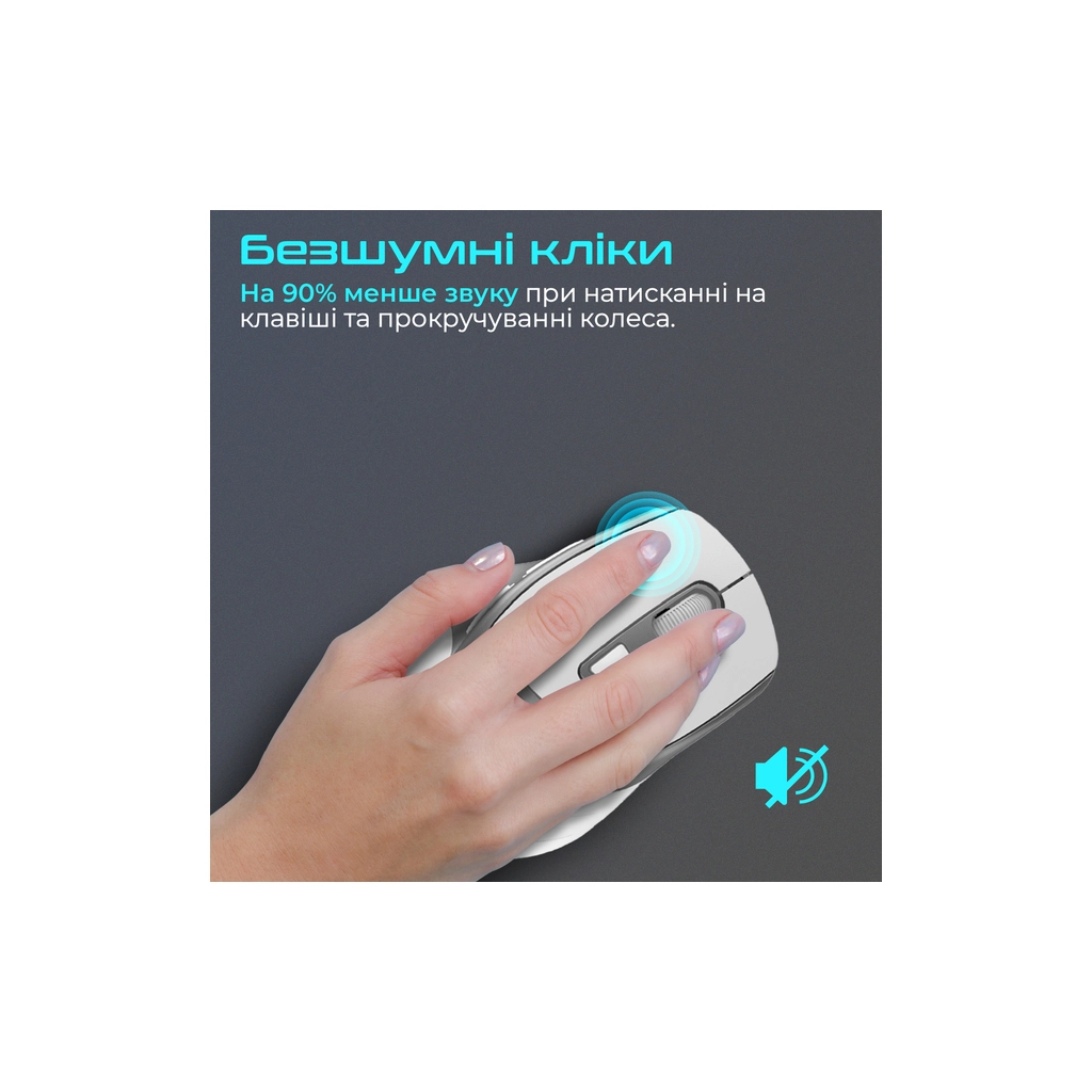 Мишка Promate Samit Wireless White (samit.white) - зображення 3