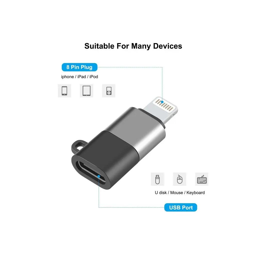 Перехідник USB-C F to Lightning M charger-audio XoKo (AC-029) - изображение 5