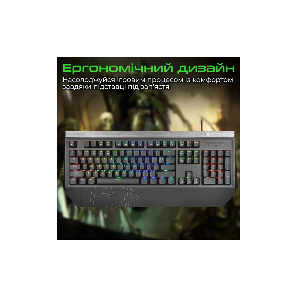 Клавіатура Vertux Tantalum USB Black (tantalum.black) - зображення 4