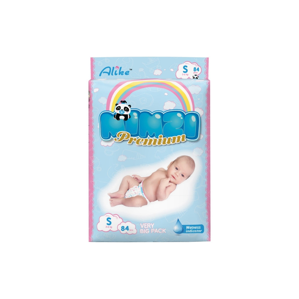 Підгузки Mimzi S 3-6 кг 84 шт. (MDS84) (4820209800067) - зображення 1