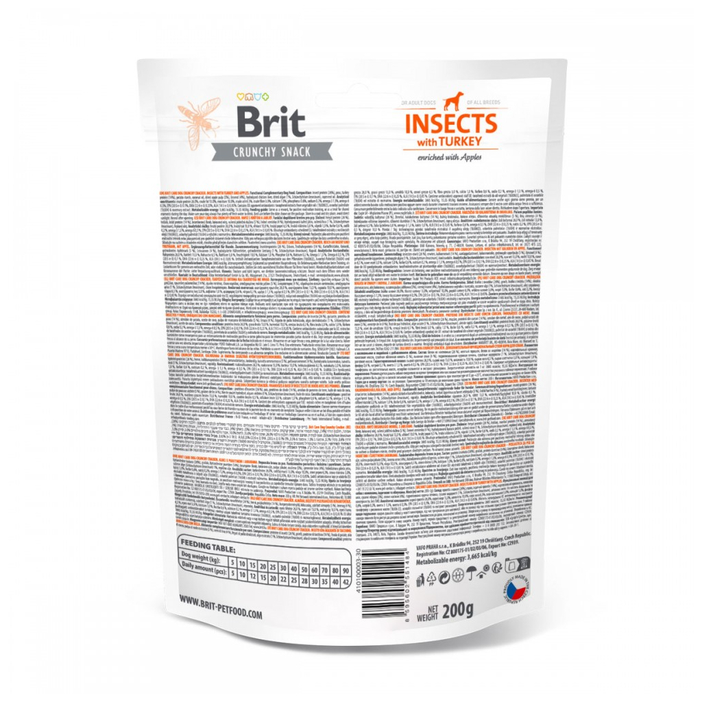 Ласощі для собак Brit Care Dog Crunchy Cracker Insects комахи, індичка та яблуко 200 г (8595602551484) - зображення 3