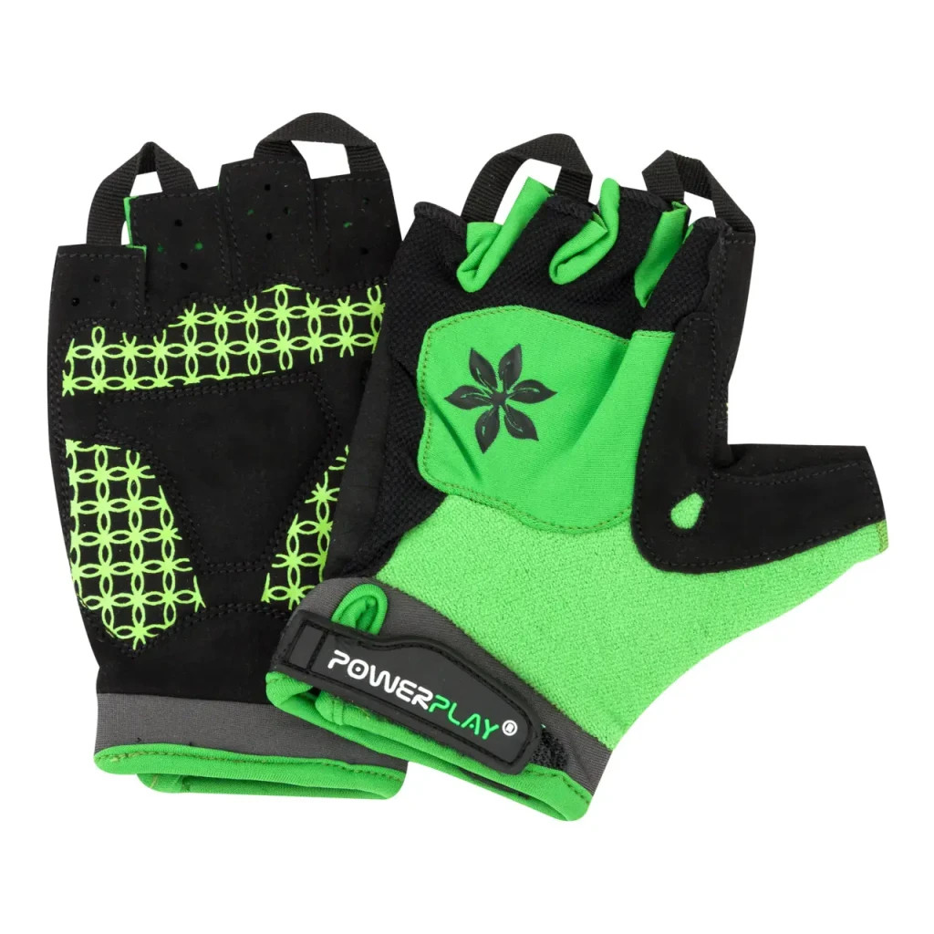 Велорукавиці PowerPlay 5284 B Зелені S (SALE_5284B_S_Green) - зображення 4