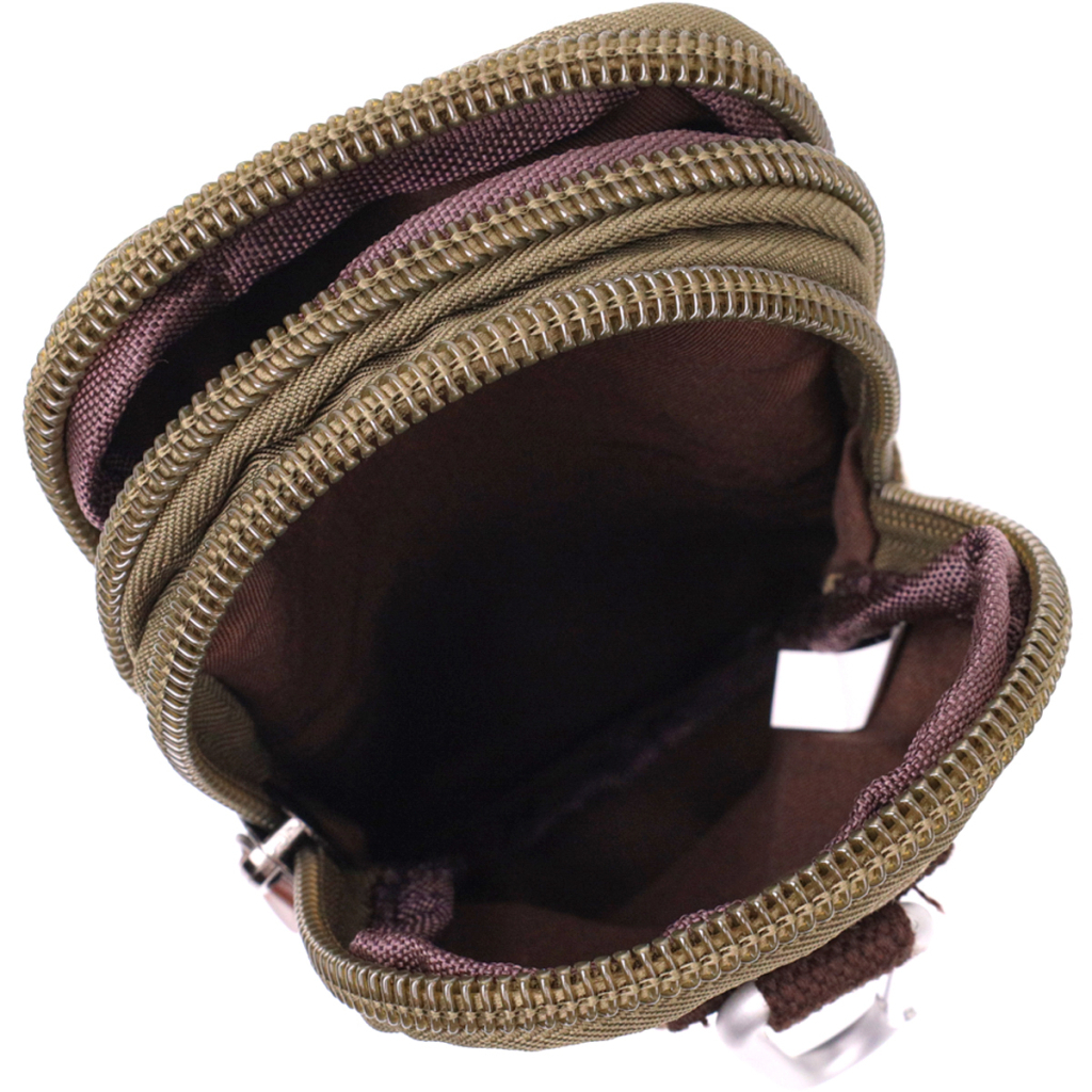 Сумка Vintage На пояс з металевим карабіном з текстилю Оливкова (22224) - зображення 7