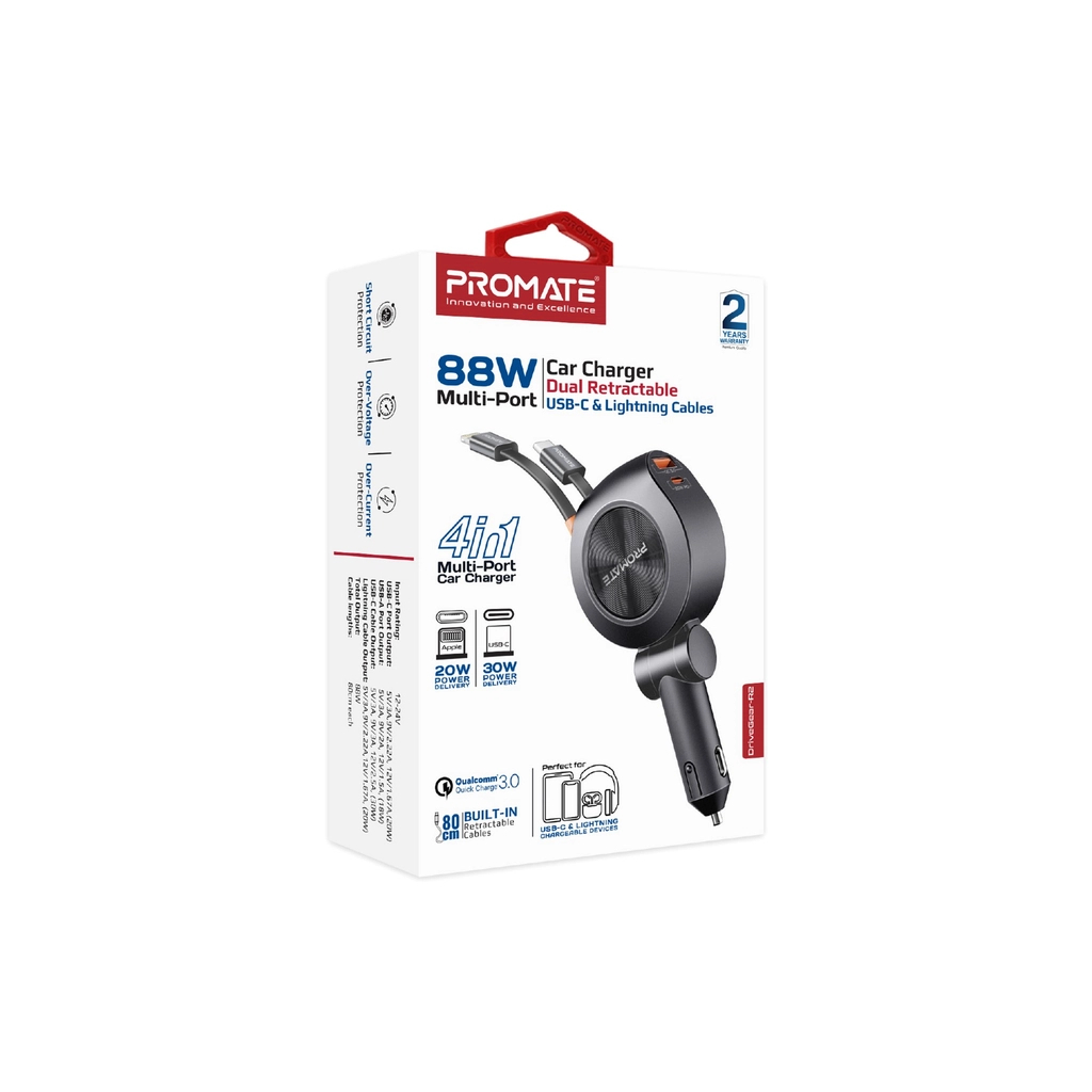 Зарядний пристрій Promate USB-C + USB-A + cable USB-C + Lightning (drivegear-r2) - зображення 8