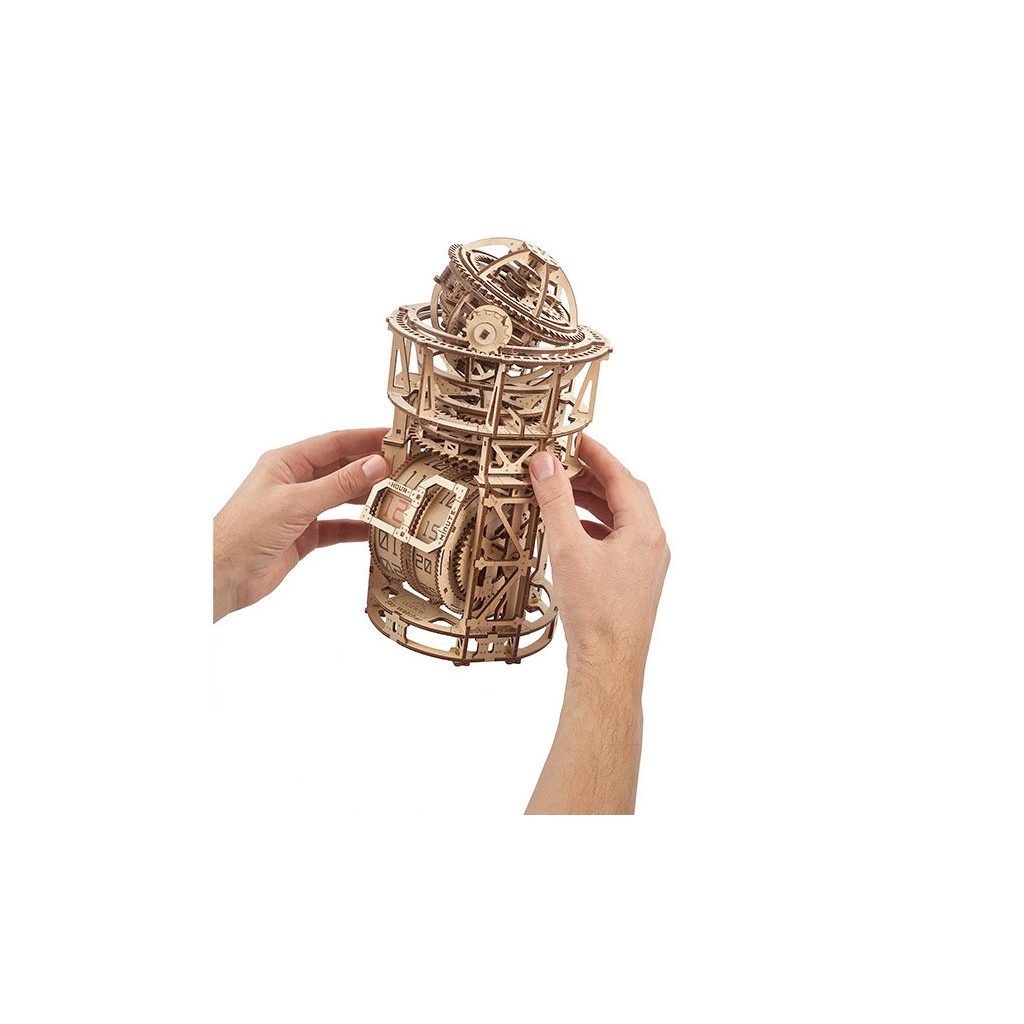 Конструктор Ugears Астроном. Настільний годинник із турбійоном (70162) - зображення 7