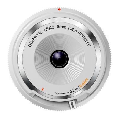 Об'єктив Olympus BCL-0980 Fish-Eye Body Cap Lens 9mm 1:8.0 White (V325040WW000) - зображення 1