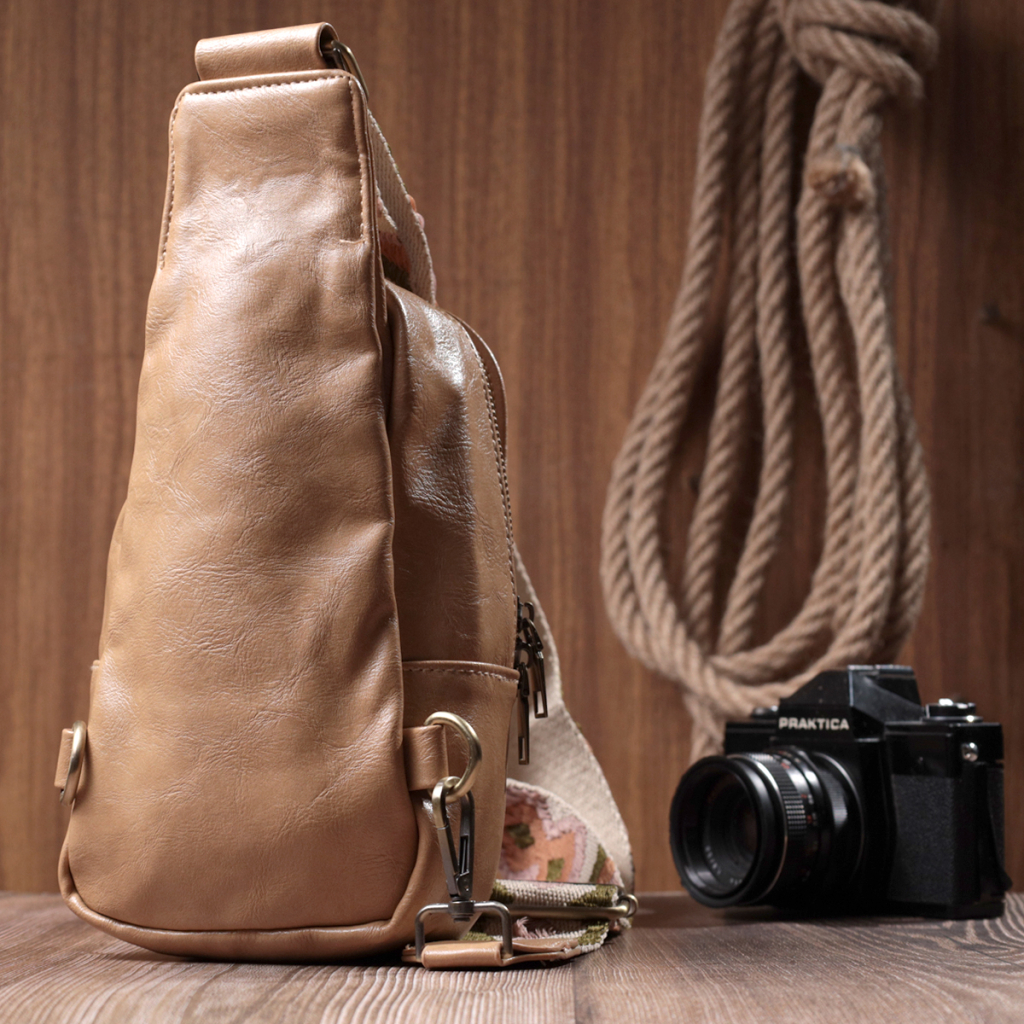 Сумка Vintage З екошкіри Світло-коричнева (22790) - зображення 10