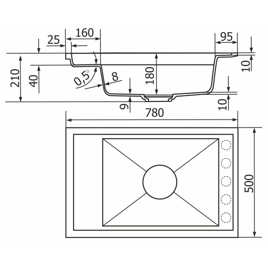Мийка кухонна GRANADO Basic Artes black shine (+ змішувач Campo LUX inox + дозатор Redondo inox + коши (ksg1101) - зображення 12