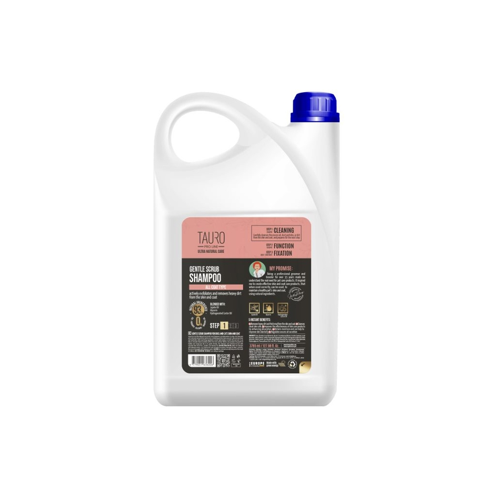 Шампунь для тварин Tauro Pro Line Ultra Natural Care Gentle Scrub 3785 мл (TPL63600) - зображення 1