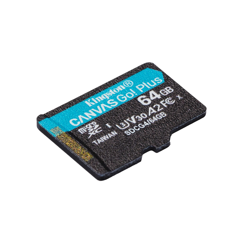 Карта пам'яті Kingston 64GB microSDXC сlass 10 UHS-I U3 V30 A2 Canvas Go Plus G4 (SDCG4/64GBSP) - зображення 2