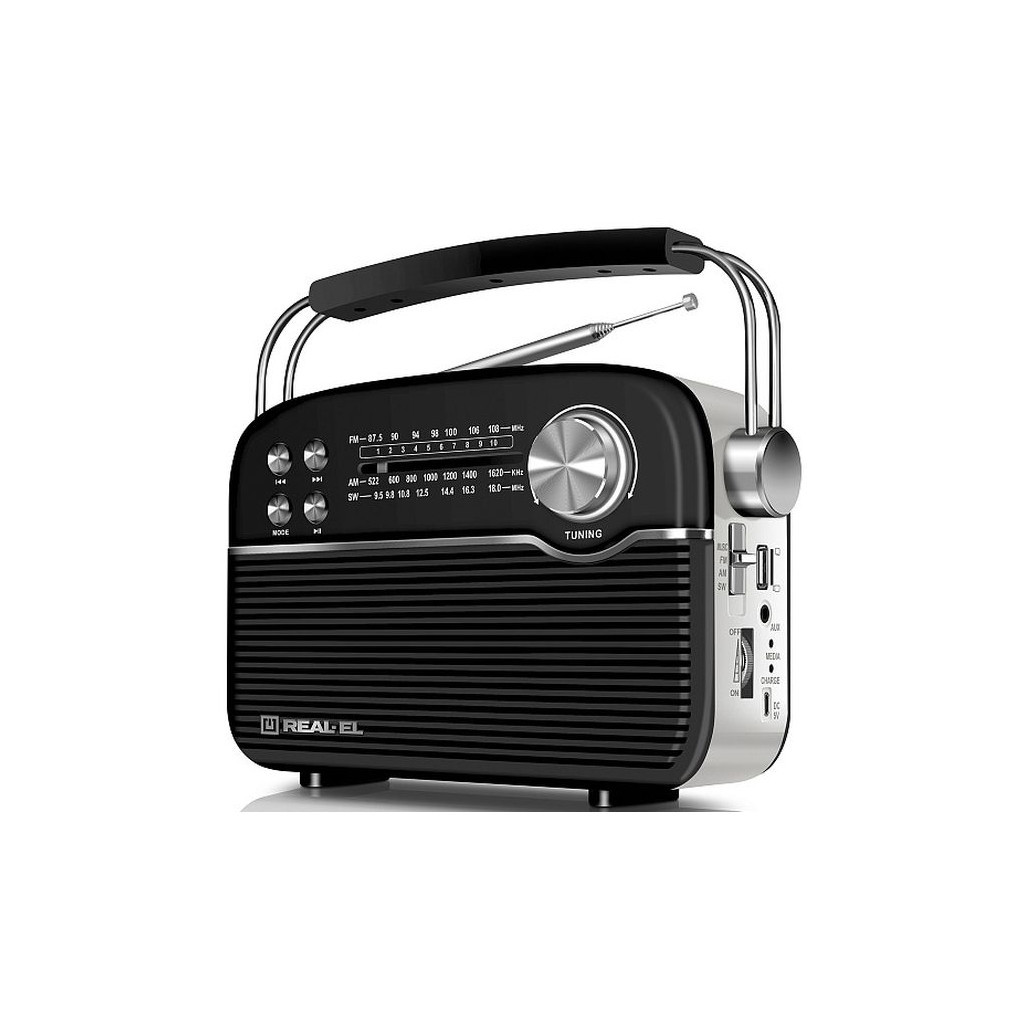 Портативний радіоприймач REAL-EL X-545 Black - зображення 3