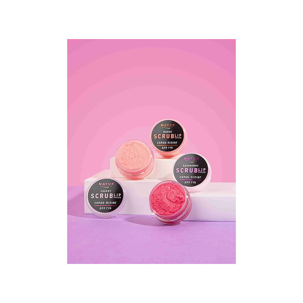 Скраб для губ Mayur Raspberry Lip Sugar Scrub Малинове праліне 15 г (4820230953237) - зображення 3