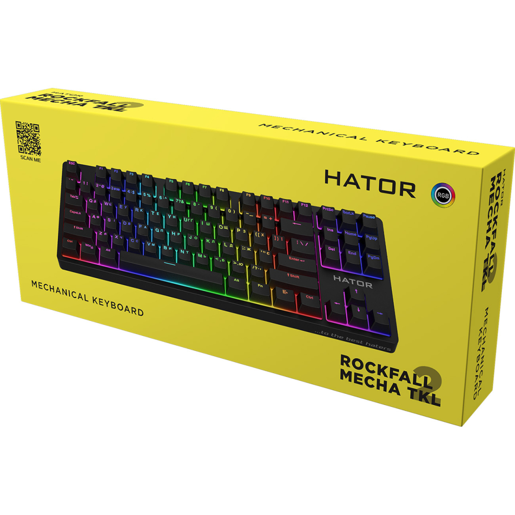 Клавіатура Hator Rockfall 2 Mecha TKL Orange USB Black (HTK-520) - зображення 6