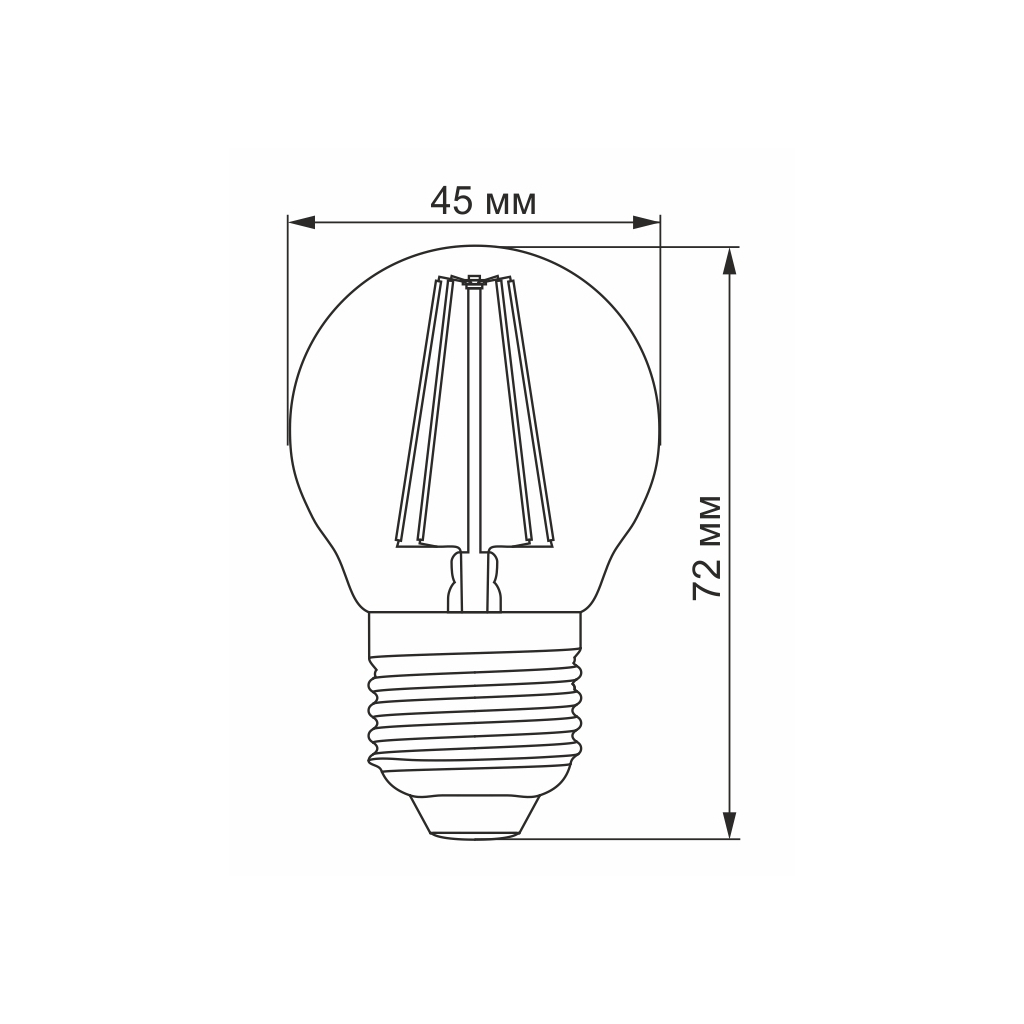 Лампочка TITANUM Filament G45 4W E27 2200K бронза (TLFG4504272A) - picture 3