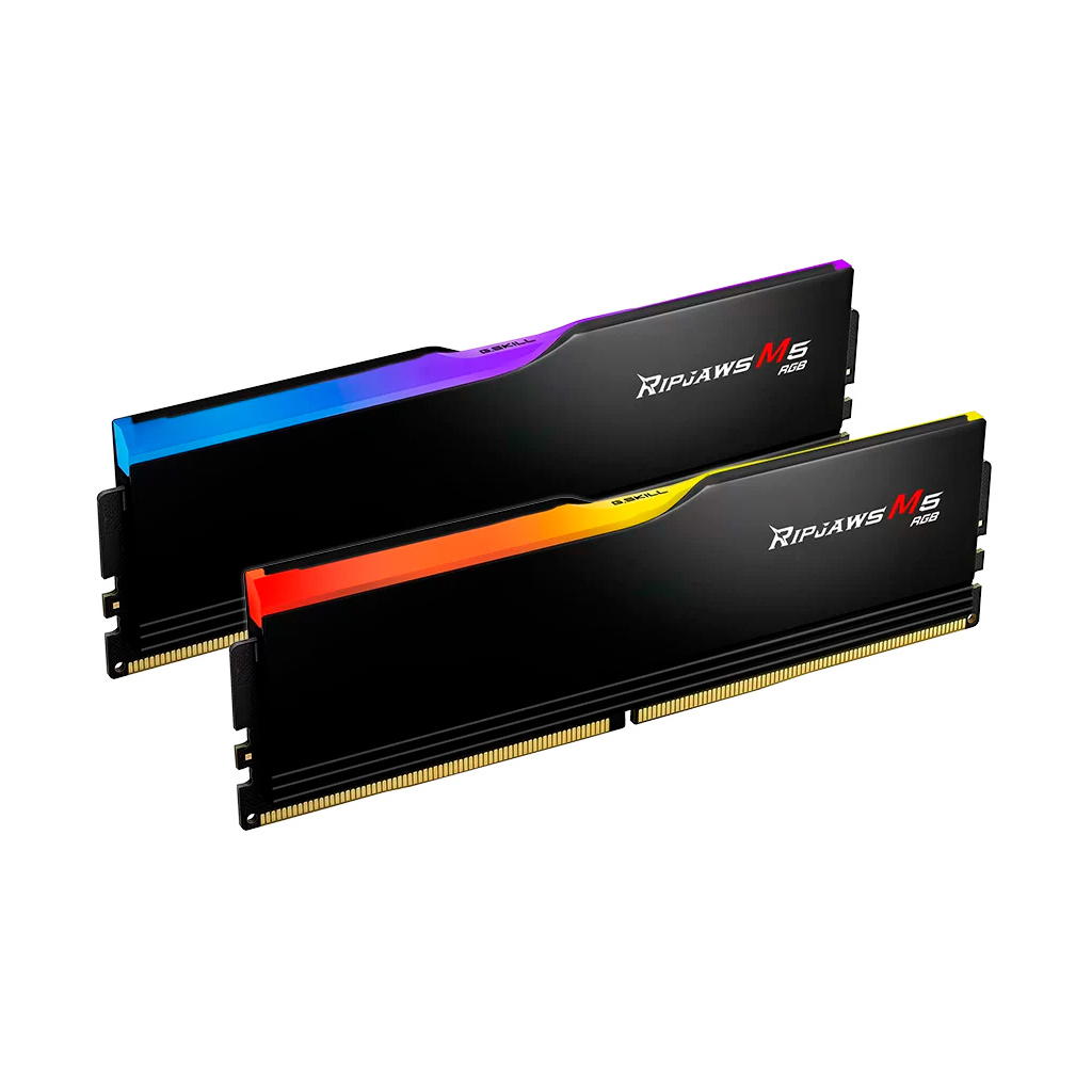 Модуль пам'яті для комп'ютера DDR5 32GB (2x16GB) 6400 MHz Ripjaws M5 RGB Matte Black G.Skill (F5-6400J3648F16GX2-RM5RK) - зображення 1