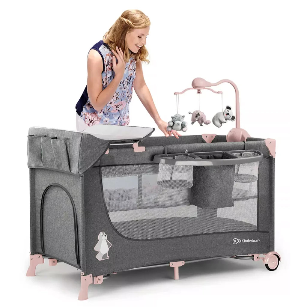 Ліжечко Kinderkraft манеж з пеленатором Joy Pink (5902533911264) - зображення 12