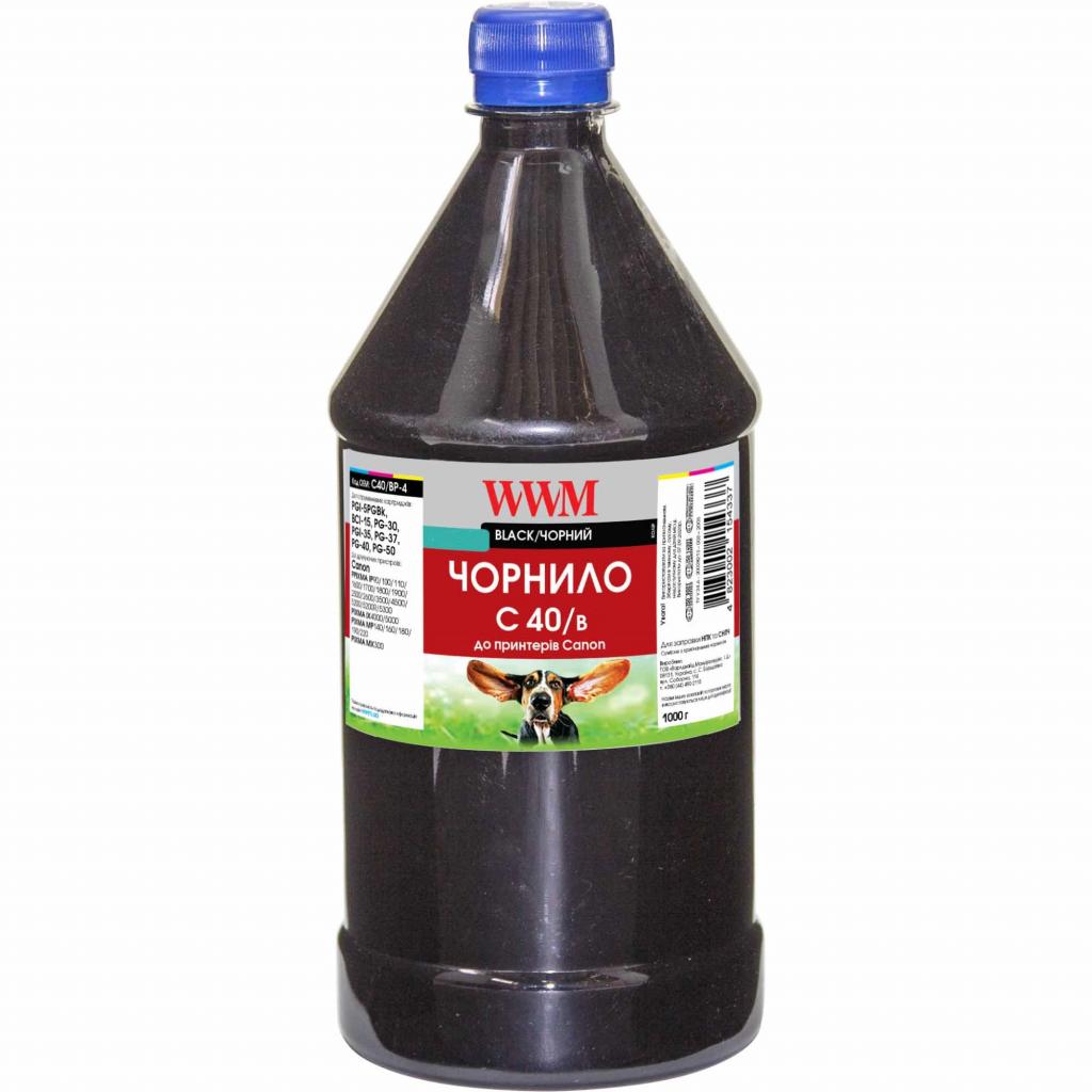 Чорнило WWM Canon PG-40Bk/PG-50Bk/PGI-5Bk 1000г Black (C40/B-4) - зображення 1