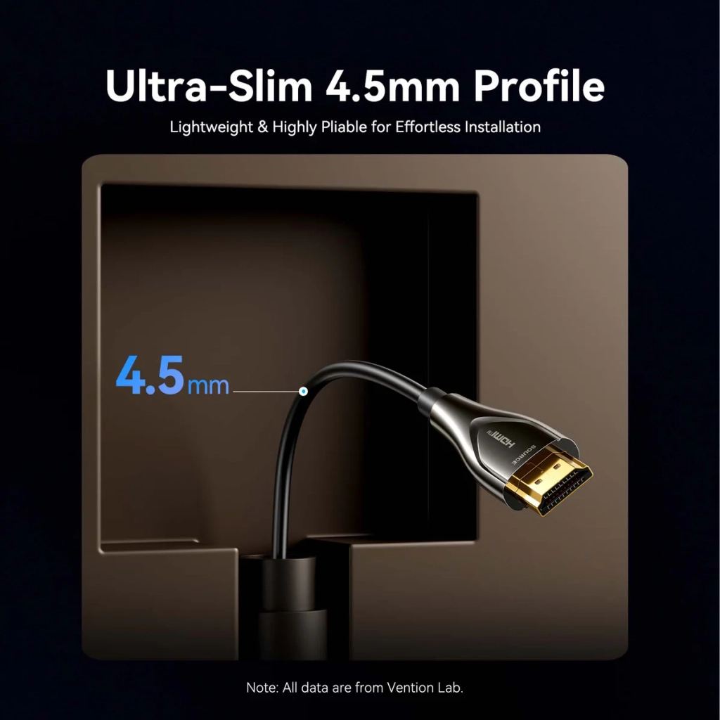 Кабель мультимедійний HDMI M to HDMI M 40.0m 4K fiber optic zinc alloy black Vention (ALSBV) - изображение 6