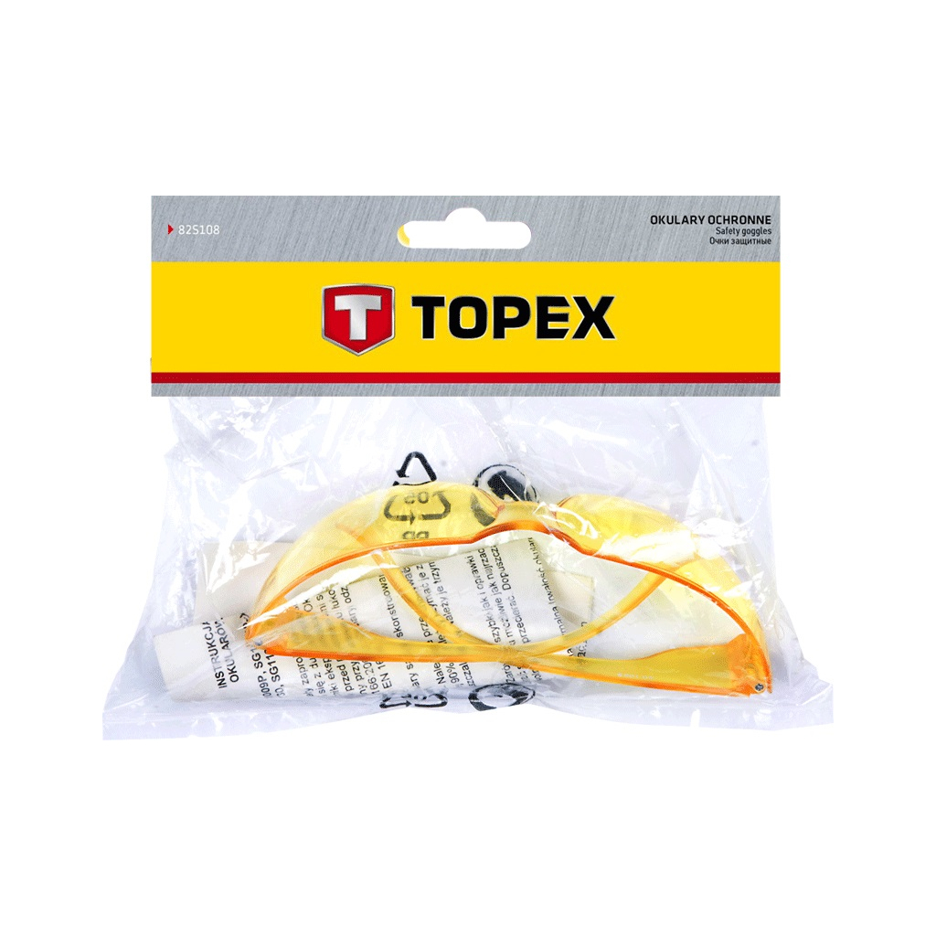 Захисні окуляри Topex полікарбонат, жовті (82S116) - зображення 2