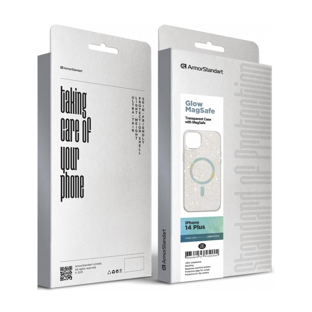 Чохол до мобільного телефона Armorstandart Glow Magsafe Apple iPhone 14 Plus Transparent (ARM69723) - зображення 6