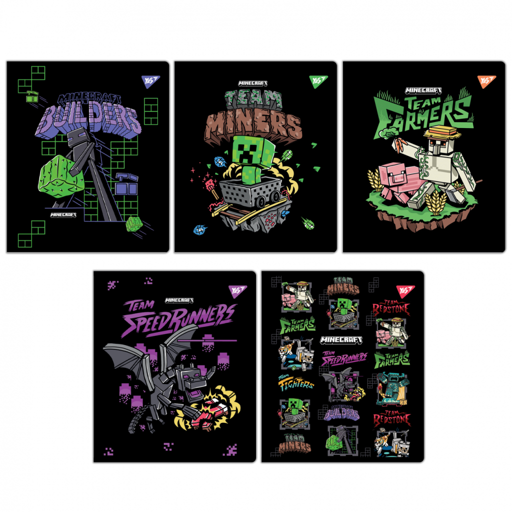 Зошит Yes Minecraft. Team 12 аркушів коса лінія (767503) - зображення 1