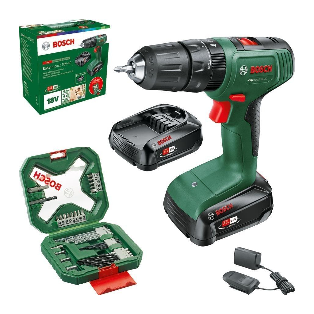 Шуруповерт Bosch EasyImpact 18V-40 18В 2х2Агод 2038Нм 0-4300-1630обхв кейс ЗП набір з (0.603.9D8.109) - зображення 2