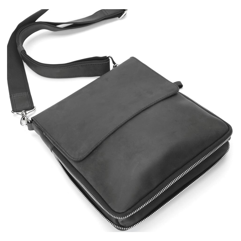 Сумка Shvigel З вінтажної шкіри Чорна (11017) - зображення 8