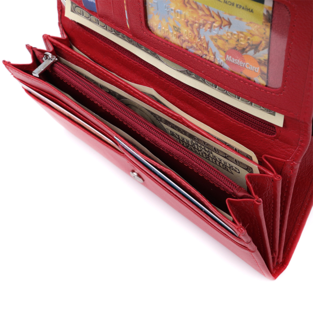 Гаманець ST Leather З натуральної шкіри Червоний (22695) - зображення 7