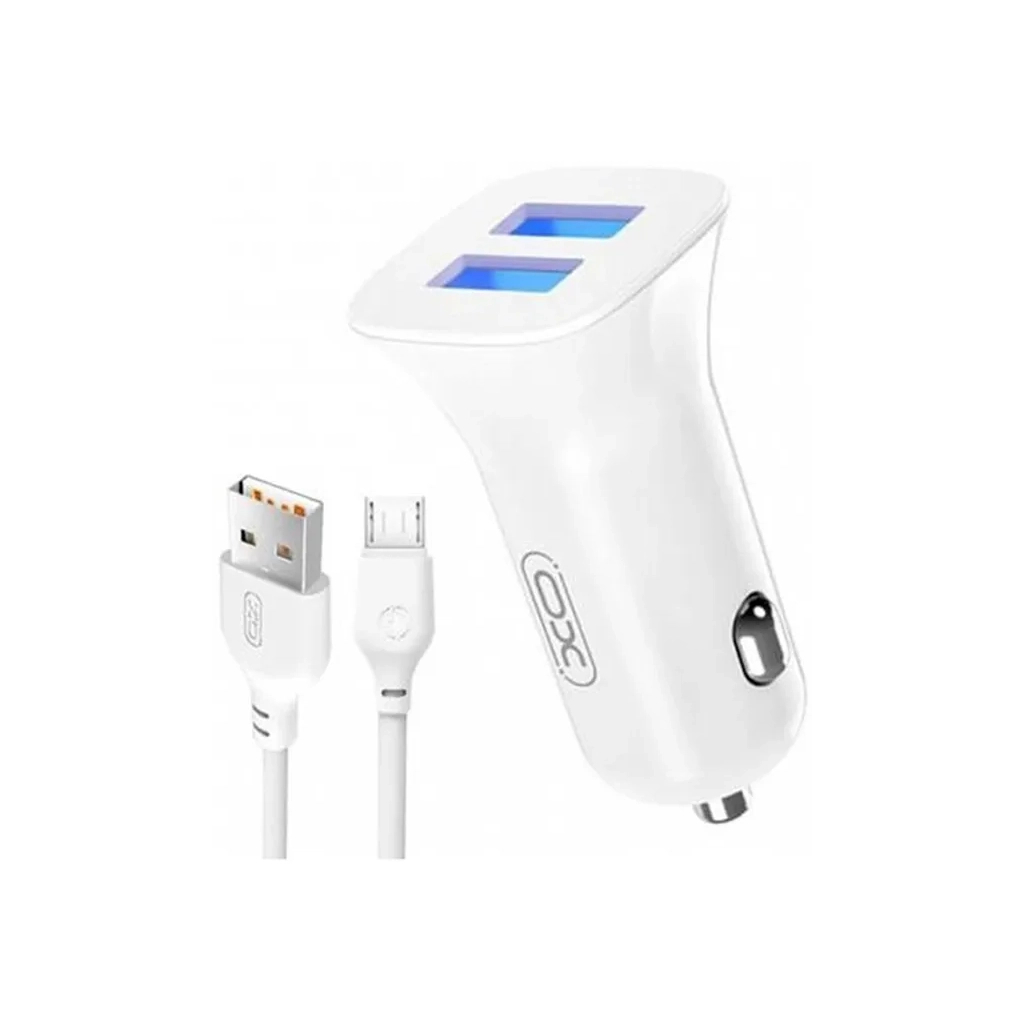 Зарядний пристрій XO 2xUSB 2.4A + cable USB to Micro 5P white (TZ10-M-WH) - зображення 1