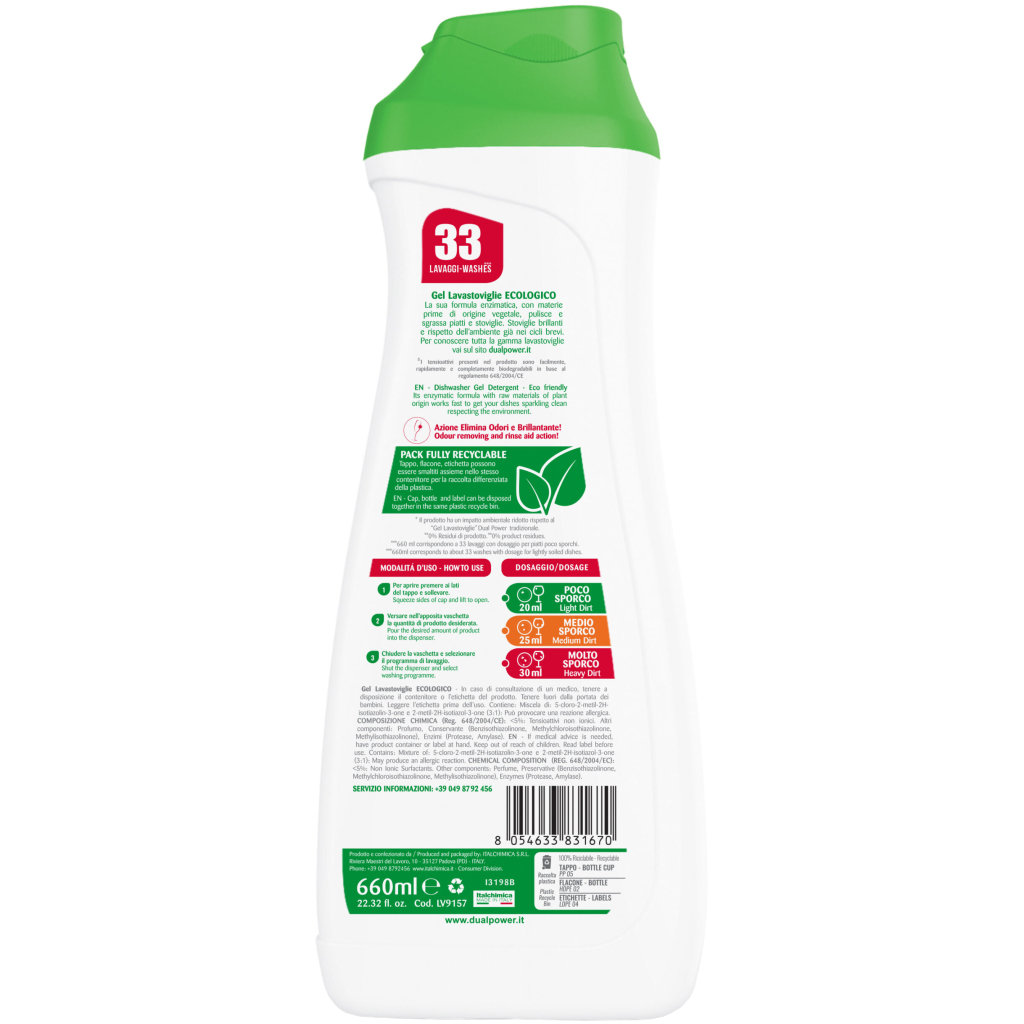 Гель для миття посуду в посудомийці Dual Power Green Life 660 мл (8054633831670) - зображення 2