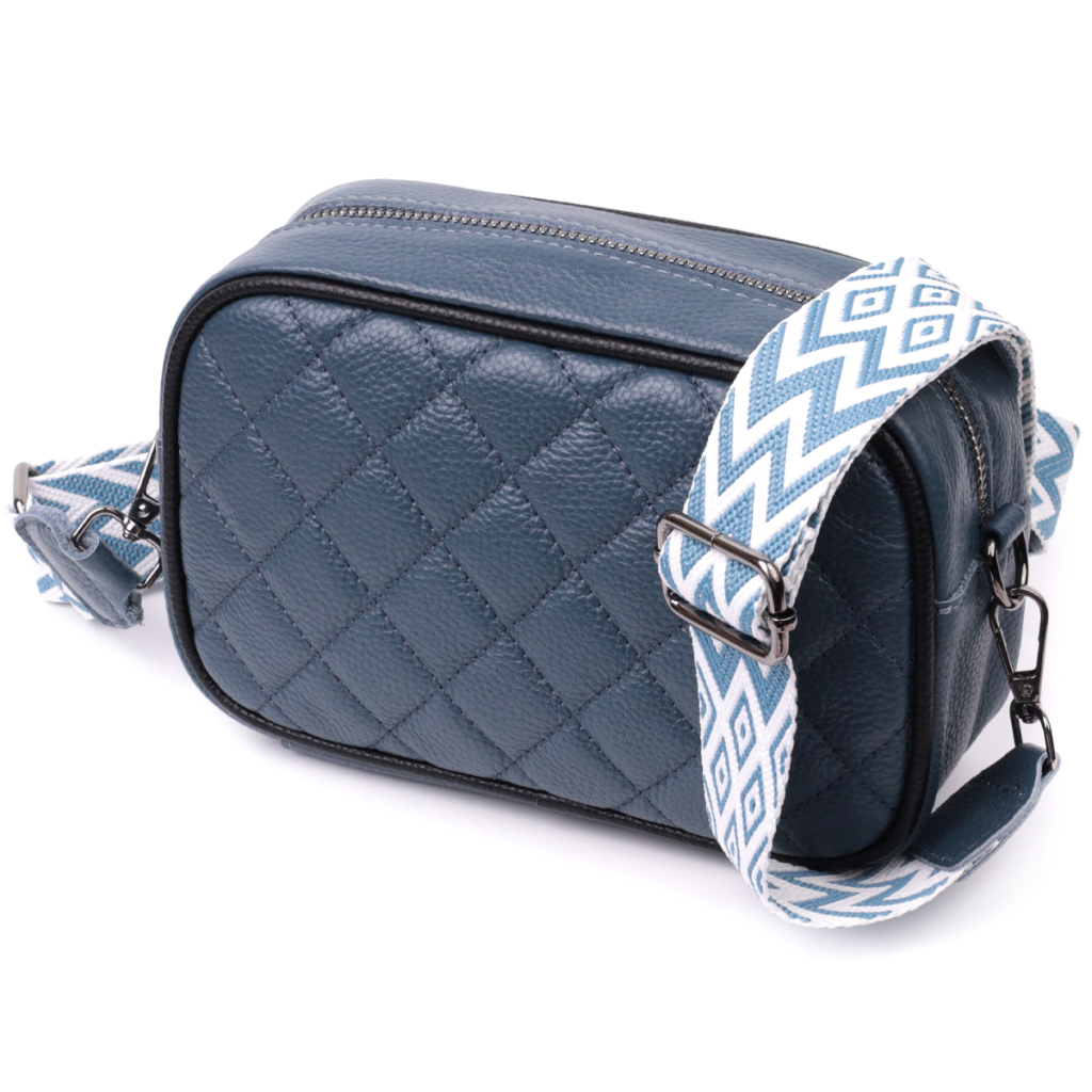 Сумка Vintage Шкіряна жіноча через плече на одне відділення Синя (22385) - зображення 1