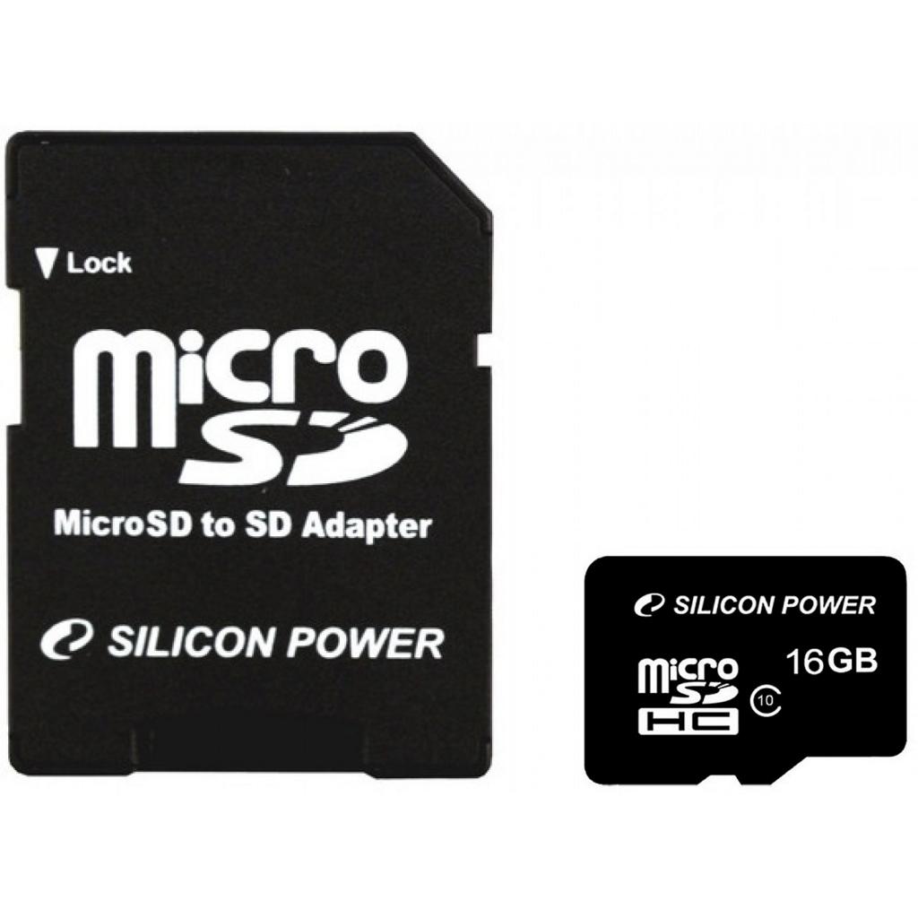 Карта пам'яті Silicon Power 16Gb MicroSD class 10 (SP016GBSTH010V10SP) - зображення 1