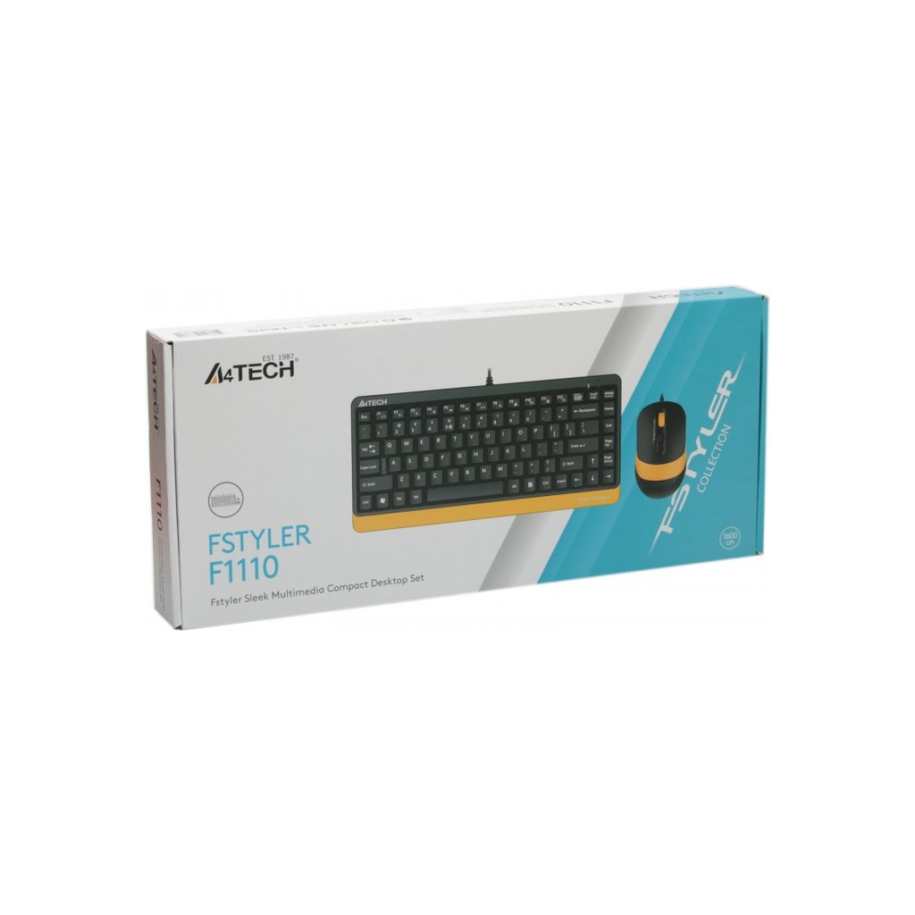 Комплект A4Tech F1110 USB Bumblebee (4711421987615) - зображення 4