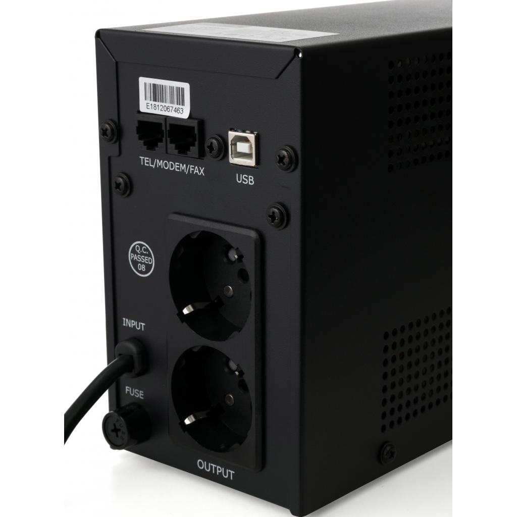 Пристрій безперебійного живлення Vinga LCD 600VA metal case with USB (VPC-600MU) - зображення 7