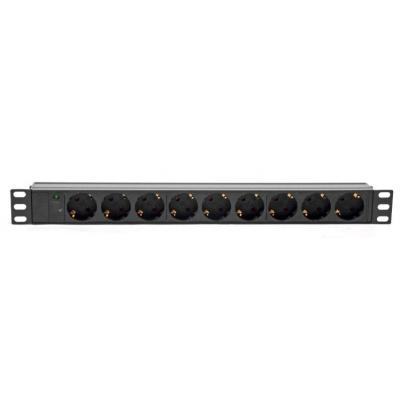 Силовий блок Kingda 19" 1U 9xSchuko, С14, без кабелю (KD-GER(16)N1009WKPB19A-C14) - зображення 1
