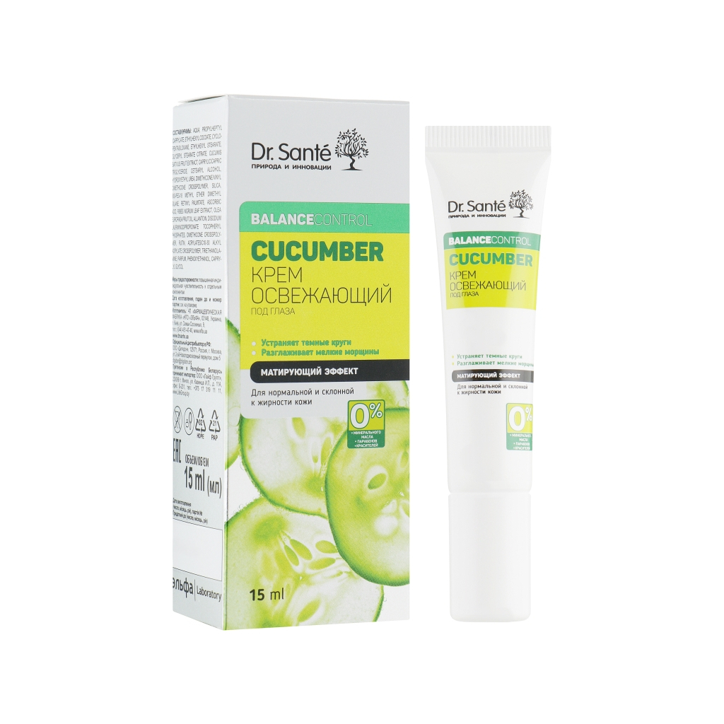 Крем для шкіри навколо очей Dr. Sante Cucumber Balance Control Освіжаючий 15 мл (4823015917455) - изображение 1