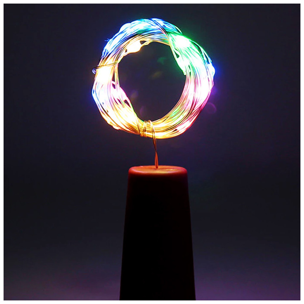 Гірлянда ColorWay пробка для пляшки на батарейках LED 20/2М (5шт/уп) кольорова (CW-GC-20L2BMC) - зображення 5