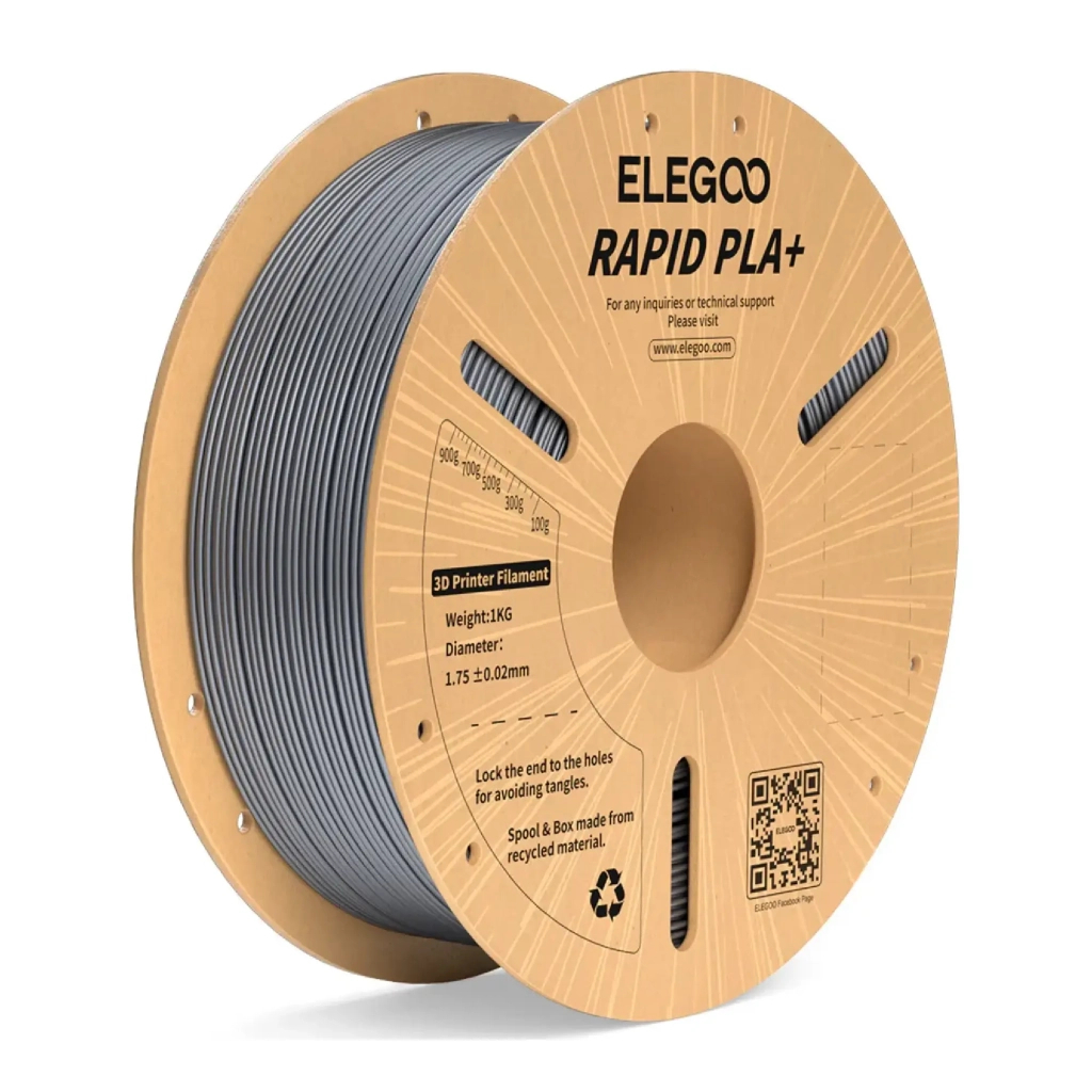 Пластик для 3D-принтера ELEGOO Rapid PLA Plus 1кг, 1.75мм, silver (50.203.0165) - зображення 1