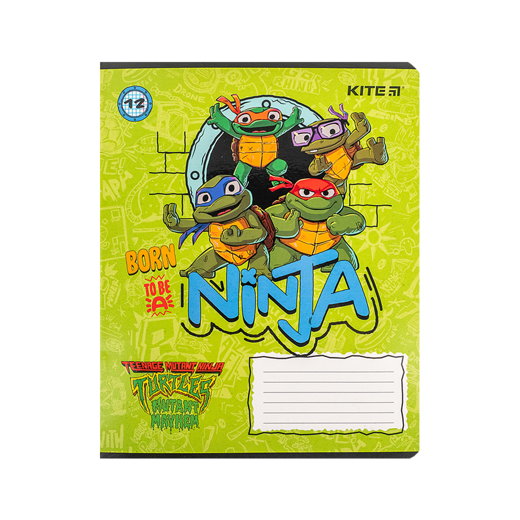 Зошит Kite Ninja Turtles, 12 аркушів, клітинка (NT24-232) - изображение 8