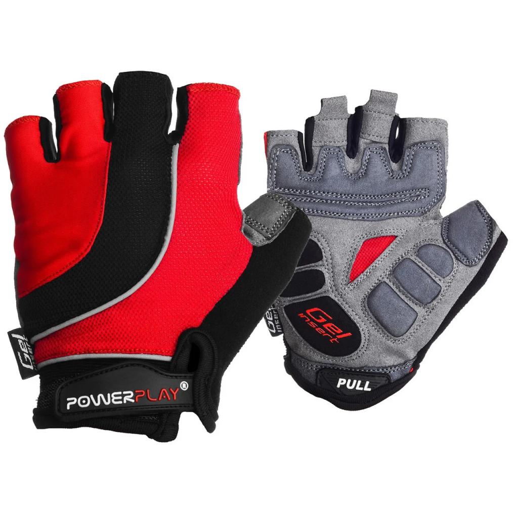 Велорукавиці PowerPlay 5037 Black/Red M (5037B_M_Red) - зображення 1