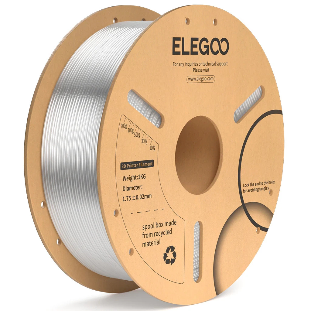 Пластик для 3D-принтера ELEGOO PLA Plus 1кг, 1.75мм, transparent (50.203.0518) - зображення 1
