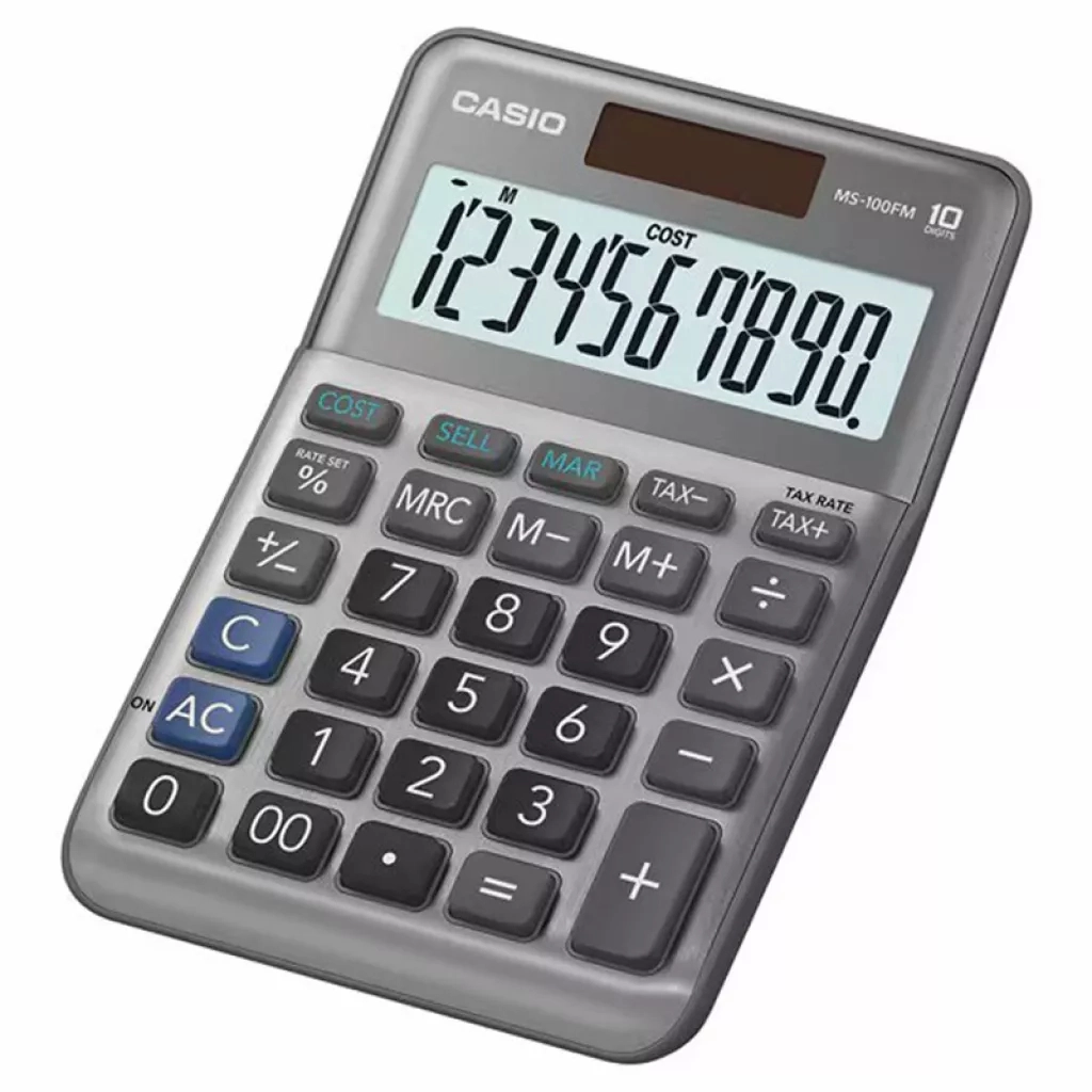 Калькулятор Casio MS-100FM-WA-EP, сірий (CALC-CAS-MS-100FM-WA) - изображение 1